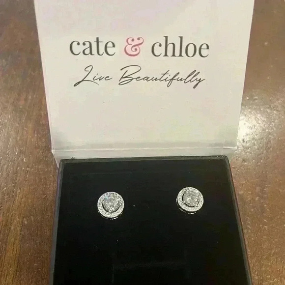 Cate & Chloe Ariel white gold and cubic zirconia earrings CCEB1575CZBX - Picture 7 of 7